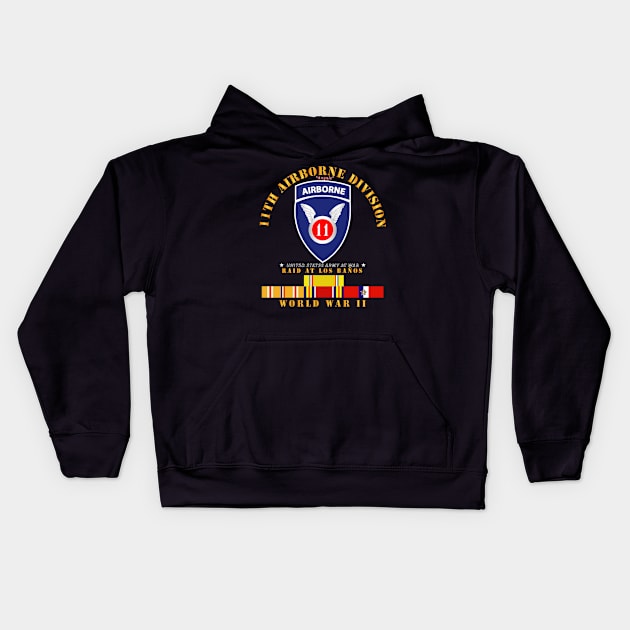 11th Airborne Division - Raid at Los Baños - WWII w PAC SVC Kids Hoodie by twix123844